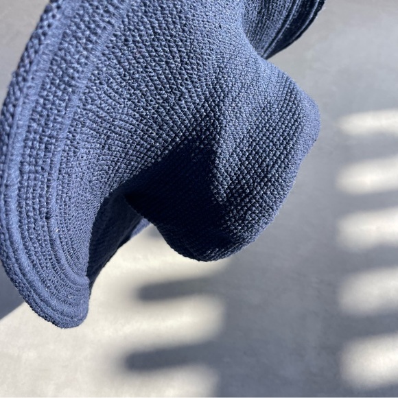 SAN DIEGO HAT COMPANY BALI COTTON CROCHET SUN HAT - NAVY - Picture 5 of 7